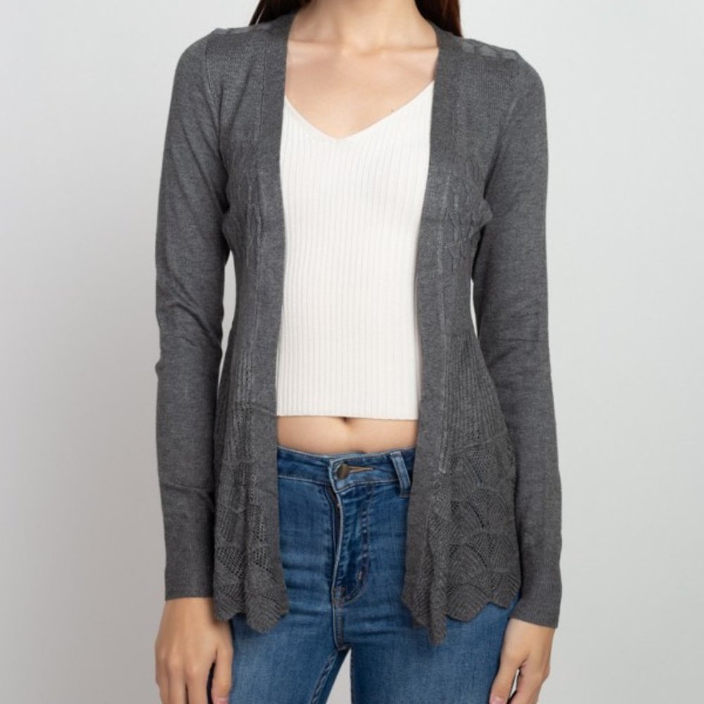 Long Sleeve Open Front Soft Knit Cardigan